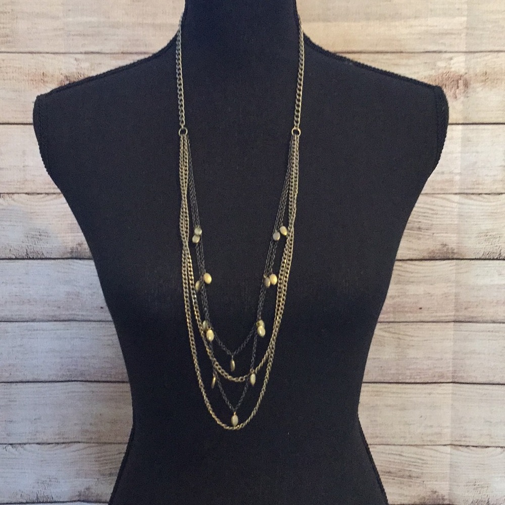 Gold/silvertone layered necklace